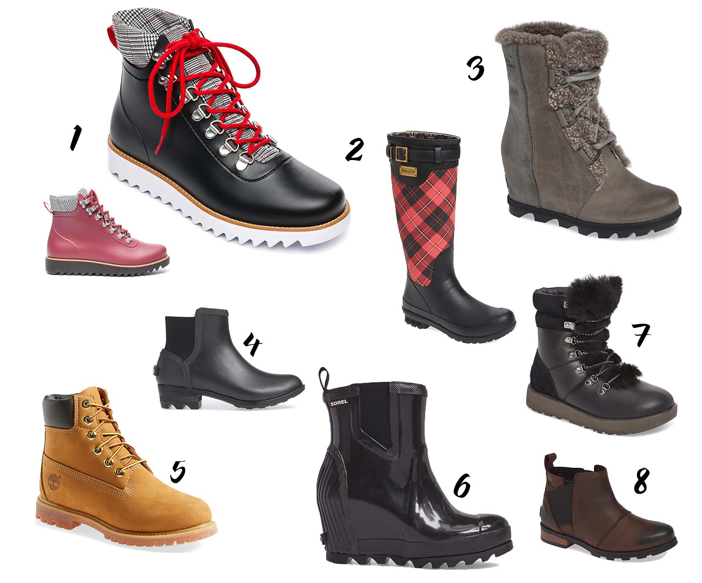 8 women's rain boots for fall